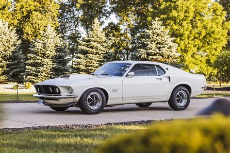 1969 Ford Mustang Boss 429 Wimbledon White 429ci V8 Muscle Vintage Cars