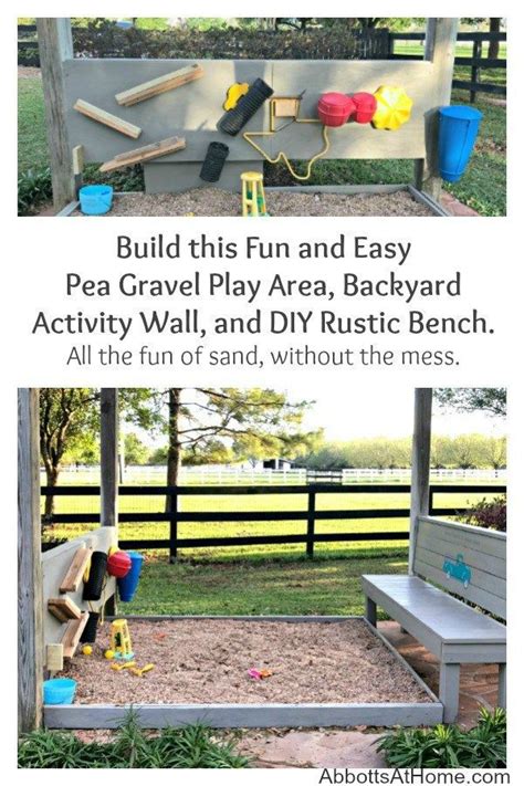 A Fun Pea Gravel Play Area And Backyard Activity Wall Abbotts At Home
