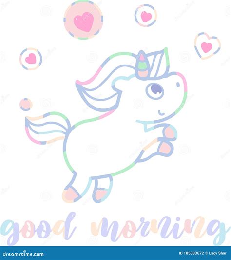 The Unicorn Rides Forward Good Morning Stock Illustration