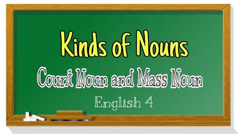 Kinds Of Nouns Count Noun Mass Noun English 4 Melc Youtube