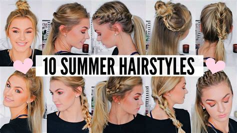 10 Cute And Easy Summer Hairstyles Youtube