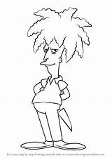 Bob Simpsons Sideshow Draw Drawing Step Terwilliger Cartoon Tutorials Drawingtutorials101 sketch template