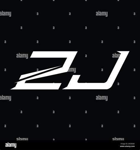 Zj Logo Monogram Letter With Slice Style Design Template Stock Photo