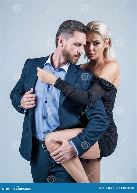 Man And Woman In Love Embrace Having Romantic Relations Romance Stock