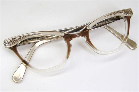 Vintage 50s Glasses Cat Eye Eyeglasses Frame Filigree Never Etsy