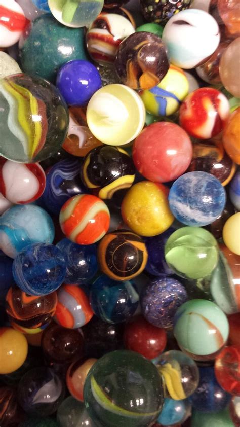 Vintage Marbles Lot Of 25 Of Various Designsstyle And Sizes Random
