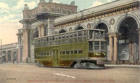 New Double Deck Street Car At The Union Station Columbus Ohio