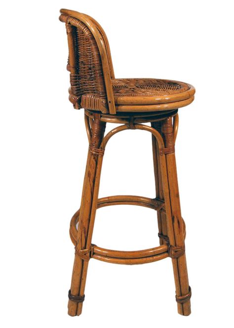 Protea rattan bar stool item: Rattan Bar Stool Pair with Woven Wicker Seats at 1stdibs