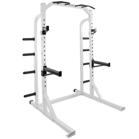 Hd White Olympic Power Cagesquat And Weight Rack Home Multi Gym Pull Up