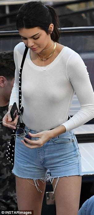 Braless Kendall Jenner Shows Off Her Perky Assets In Tight White Top