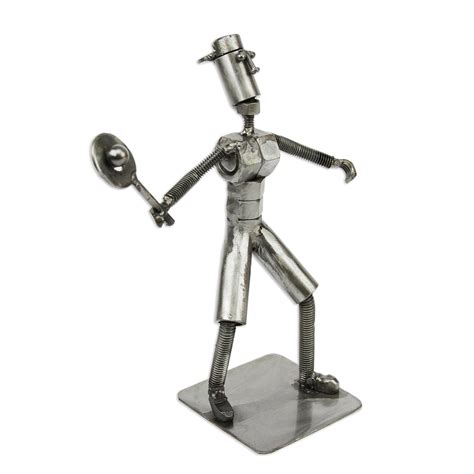 Recycled Metal Figurine Metal Figurines Metal Sculpture Metal Art
