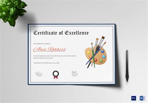 Painting Certificate 12 Word Psd Ai Indesign Format Download