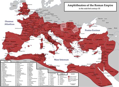 Amphitheatres Of The Roman Empire In The Mid 3rd Century Ce Maps