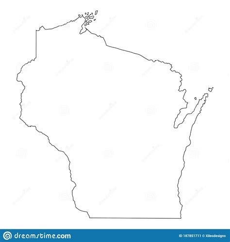 Wisconsin Outline Map And Flag Cartoon Vector 97881235