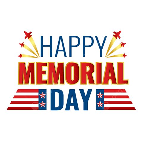Happy Memorial Day Clipart Vector American Memorial Day Text Vector