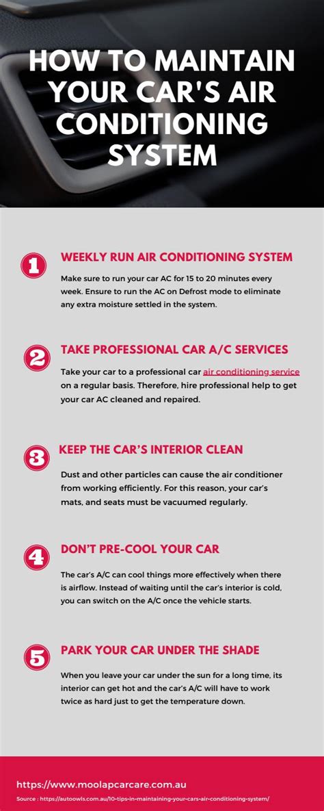 How To Maintain Your Cars Air Conditioning System Infographics By