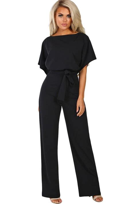 Black Oh So Glam Belted Wide Leg Jumpsuit In 2019 Jumpsuit With