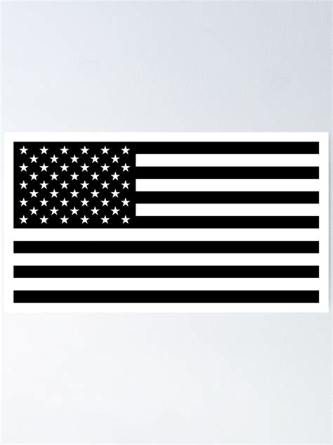 American Flag Black And White Version Poster By Warishellstore