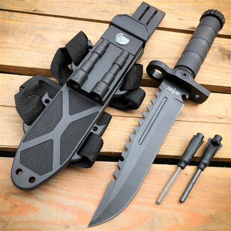 125 Military Tactical Fixed Blade Hunting Army Survival Knife W Fire