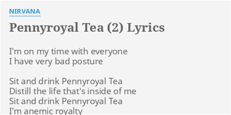 Pennyroyal Tea 2 Lyrics By Nirvana Im On My Time