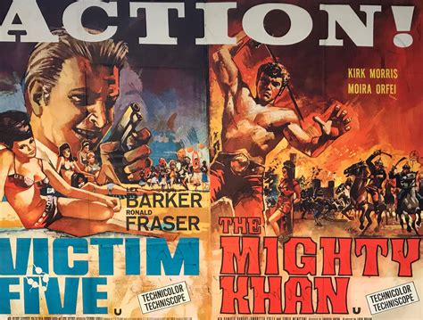 Victim Five The Mighty Khan Double Bill Uk Quad Movie Poster
