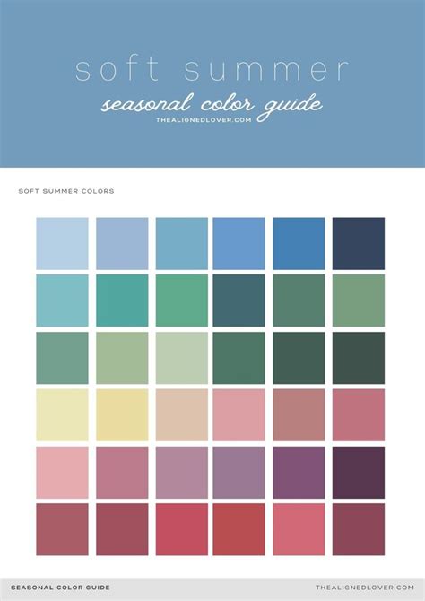 Soft Summer Palette Soft Summer Colors Soft Summer