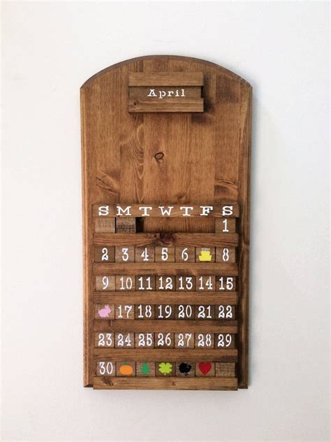 Blank Calendar Wooden Perpetual Calendar Wooden Calendar Etsy