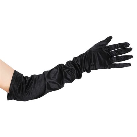 buy lbfs 21 inch women arm long satin elbow gloves for evening fancy costume