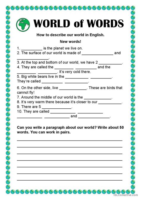 World Of Words Vocabulary Building English Esl Worksheets Pdf And Doc