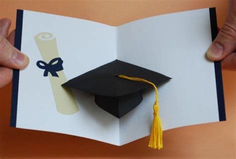 Graduation Cap Pop Up Card Congratulations Custom School Colors