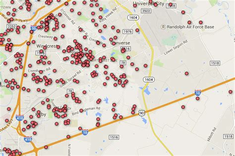 Registered Sex Offender Map Of San Antonio Area Zip Codes Free