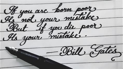 Calligraphy Calligraphy Bill Gates Motivational Tjought Youtube