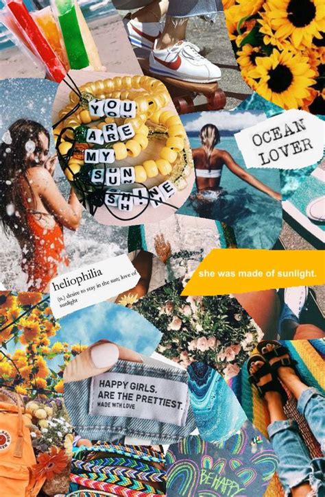 Summer Vibes Collage Background Wallpaper Iphone Summer Aesthetic