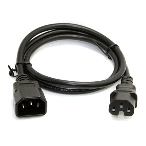 Iec 320 C14 Male To C15 Female Power Extension Cable For Kettle Plug