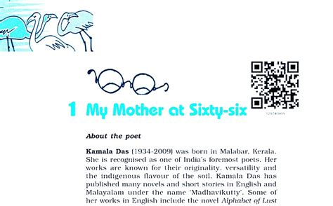 Edurankers My Mother At Sixty Sixncert Solutions And Summary For Class 12