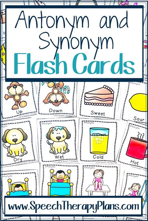 Antonym And Synonym Flash Cards Speech Therapy Games Language Therapy