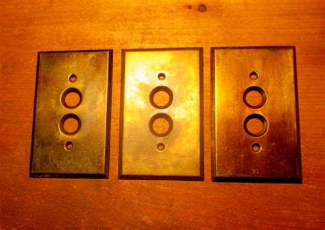 Vintage Brass Electric Push Button Switch Plates Swp 011 Classic Home