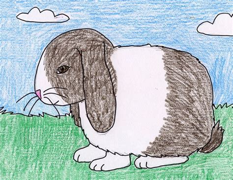 Floppy bunny stamp easter gift bunny birthday gift bunny kids. Draw a Floppy Ear Bunny (With images) | Bunny art projects ...