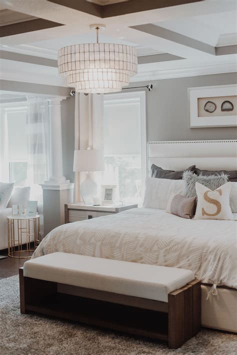 Contemporary Master Bedroom With Beautiful Shades Of Grays Creams And