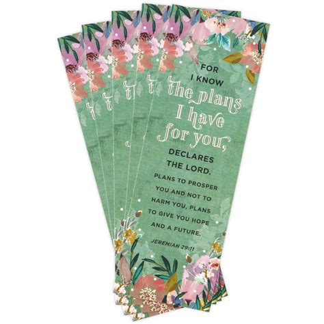 Jeremiah 2911 For I Know The Plans Floral Bookmarks 25 Bookmarks