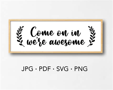 Come On In Were Awesome Printable Wall Art Welcome Sign Etsy