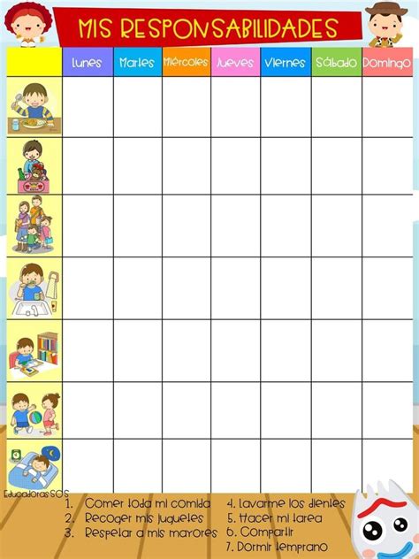 Cuadro De Tareas F64 Kids Routine Chart Preschool Learning