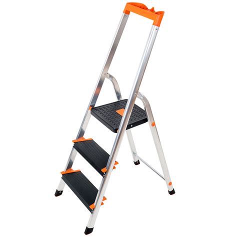 Tatkraft Master Aluminium Folding 3 Step Ladder With Tool Tray TÜv