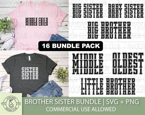 Brother Sister Svg Bundle Big Brother Svg Big Sister Svg Etsy Canada