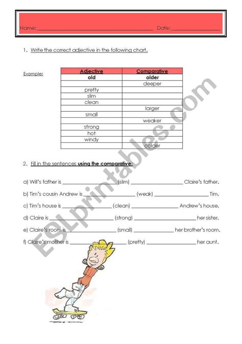 Degrees Of Comparison Worksheet Printable Made By Tea