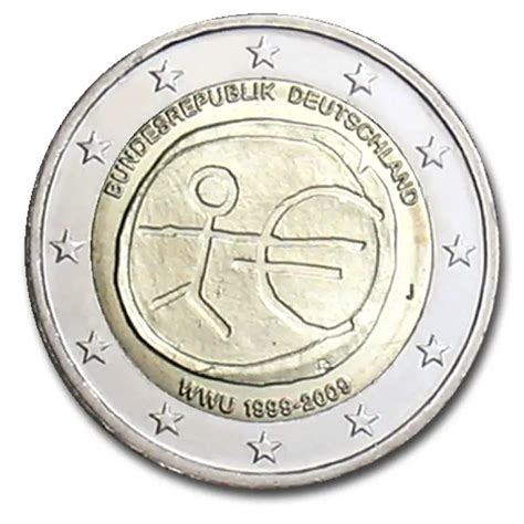 Germany 2 Euro Coin 2009 10 Years Euro Wwu J Hamburg Euro