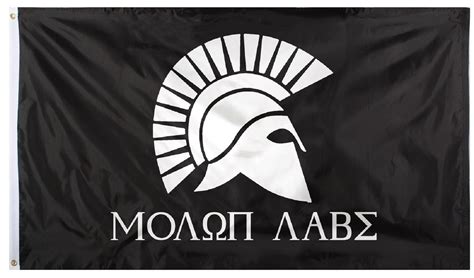 Black And White Spartan Military Warrior Helmet Molon Labe Flag 3