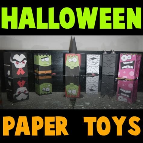 Collection Of Halloween Paper Figures And Creepy Paper Toys Kids
