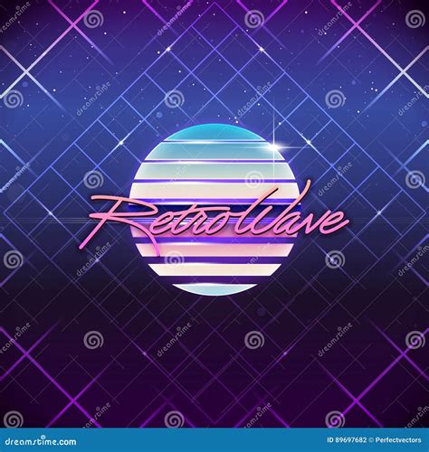 Synth Wave Retro Grid Background Synthwave 80s Vapor Vector Game