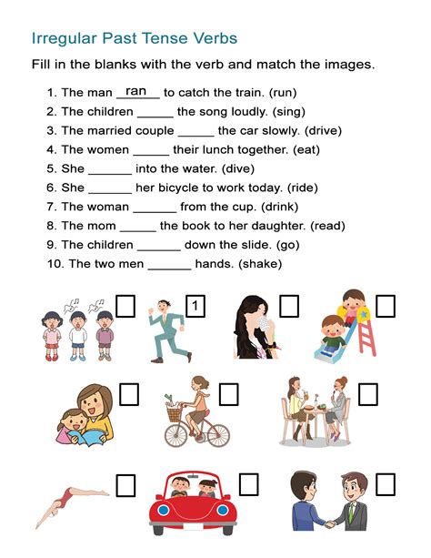 Worksheet Irregular Verbs